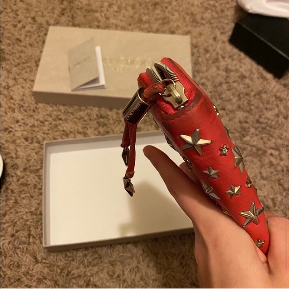 Jimmy Choo Star Wallet Pink/Red with Rhinestones & Original Packaging - Picture 4 of 12